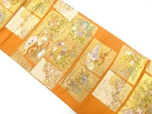 アンティーク　色紙に小袖文模様織出し袋帯（材料）